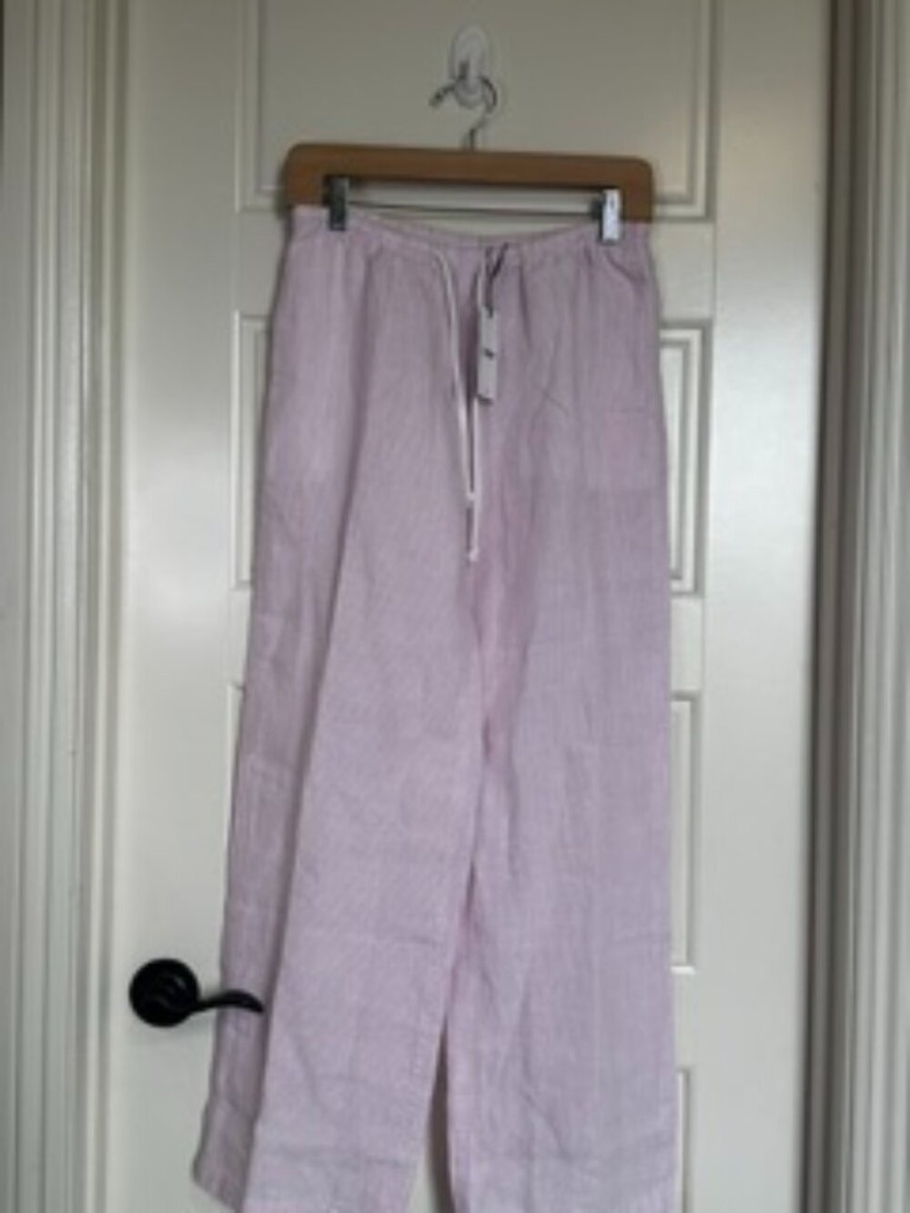 Aritzia Charleston Linen Pant Pink/White Strips NWT